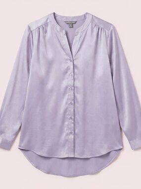 [BOGO] Charlotte Russe Lavender Satin Button-Down Shirt